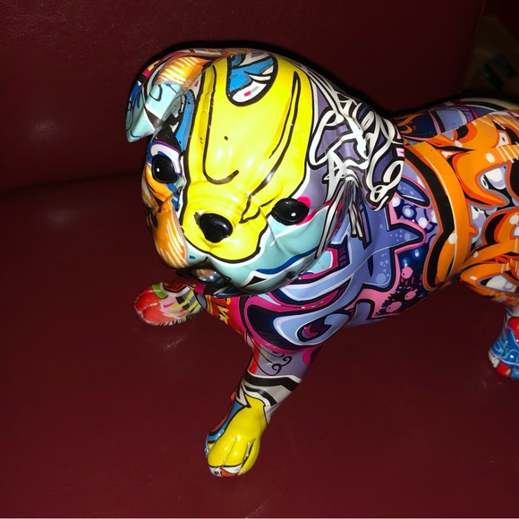 Colorful Graffiti PUG dog Figurine - Picture 4 of 5